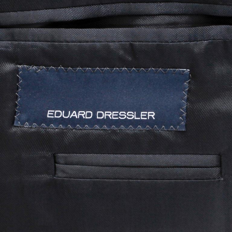 EDUARD DRESSLER, a men's grey pinstriped wool suit consisting of jacket and pants, app size 52.