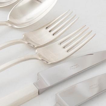 Bertel Gardberg, a silver cutlery set, 'Birgitta', Hopeatehdas oy, Helsinki 1959-1960 (36 pieces).