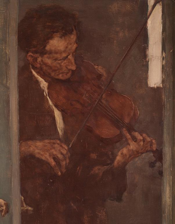 Lotte Laserstein, Woman and violinist.