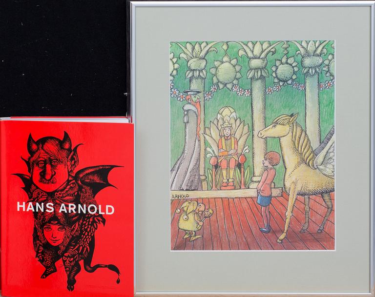 HANS ARNOLD, color drawing. Signed.