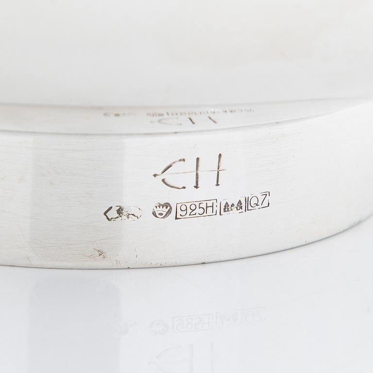 Eva Hidström, two sterling silver bowls,  Kultakeskus, Hämeenlinna 1969 and 1975.