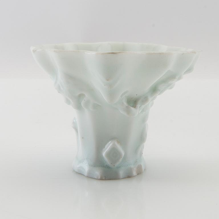 Wine tasting bowl porcelain, blanc-de-chine, China, 19th century.