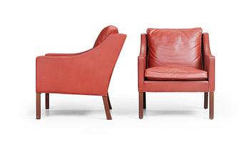 777. A pair of Borge Mogensen easy chairs, Fredericia Stolefabrik, Danmark.