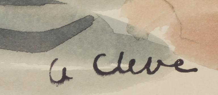 AGNES CLEVE, akvarell, signerad.