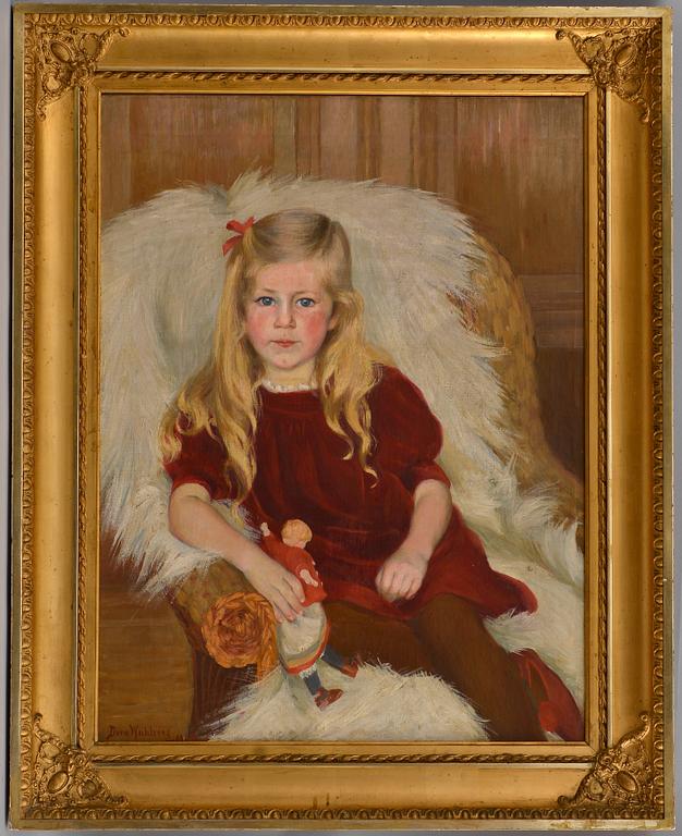 DORA WAHLROOS, öljy kankaalle, signeerattu ja päivätty 1900.