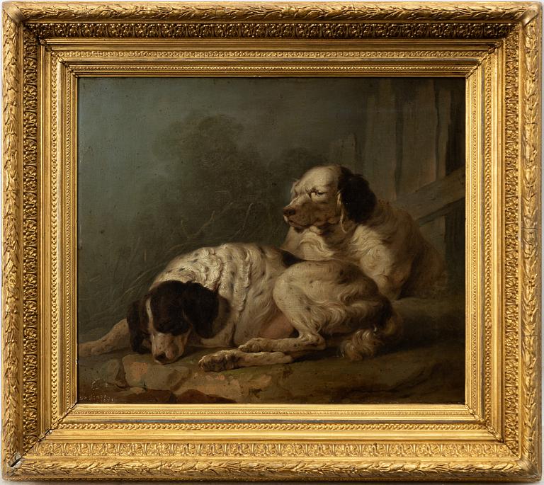 Engelsk konstnär, 1800-tal, Vilande fågelhundar.