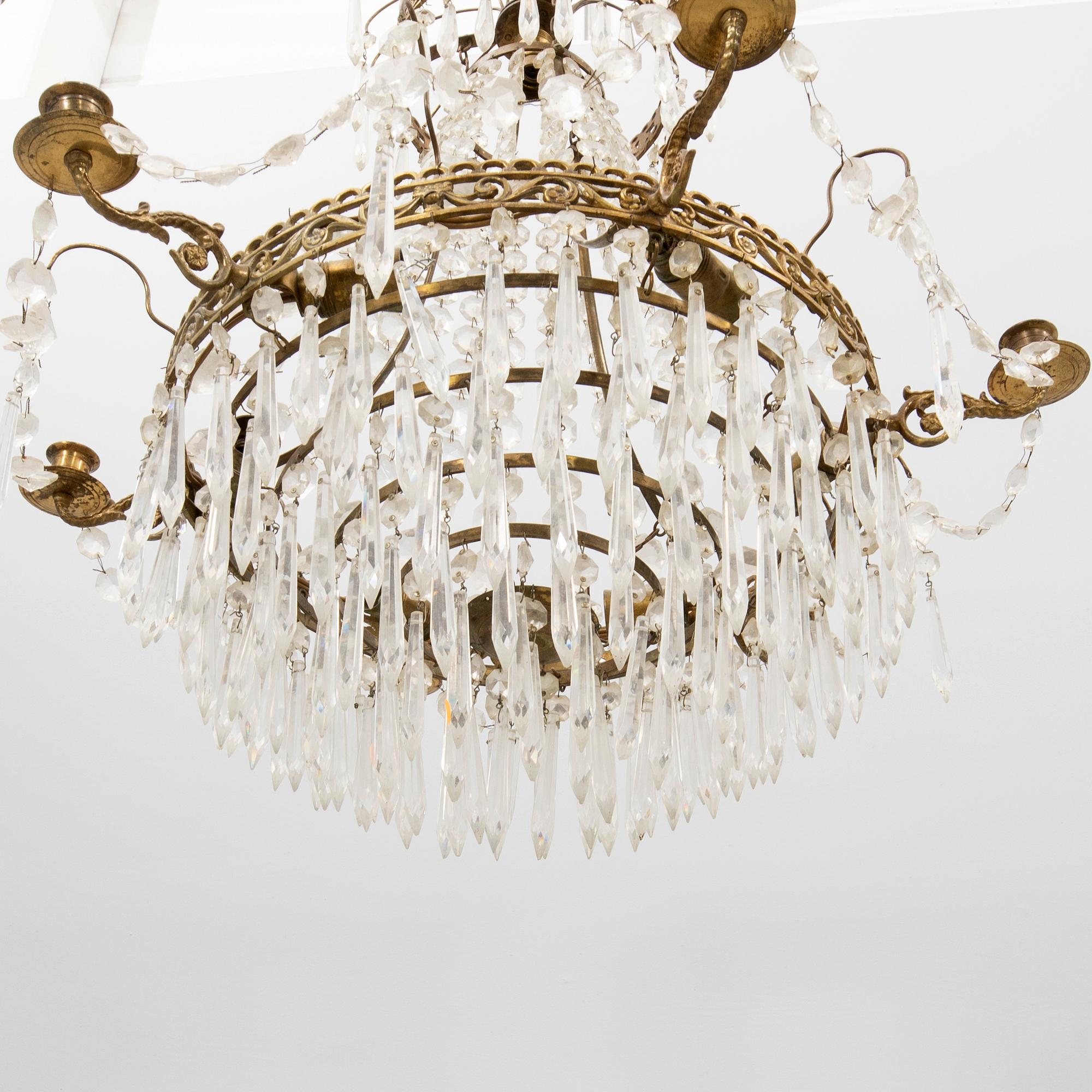 Chandelier Gustavian style mid/second half of the 20th century.