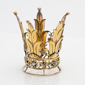 Brudkrona, förgylld silver, 1949.