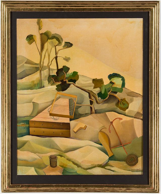 BO VON ZWEIGBERGK, olja på duk uppklistrad på pannå. Signerad Bo V Z och daterad -22.