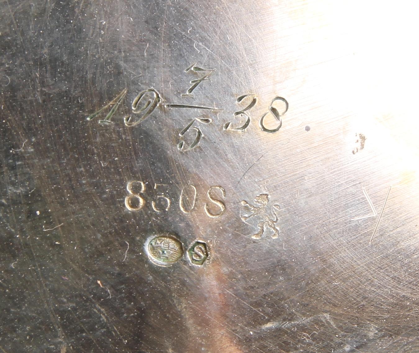 KAFFESERVIS, 3 delar, silver, rokokostil. 1900-tal.