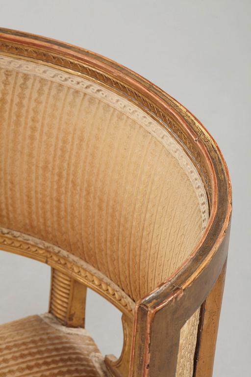 A pair of Swedish late Gustavian 1790's klismos chairs.