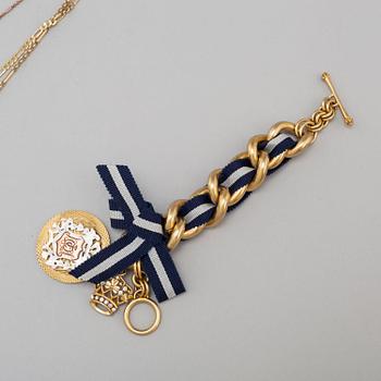JUICY COUTURE, halsband och armband, metall och textil, 2000-tal.
