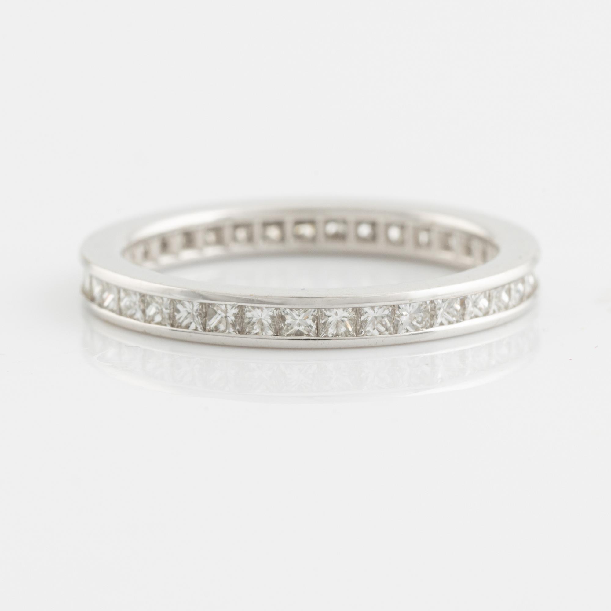Princess cut diamond eternity ring.