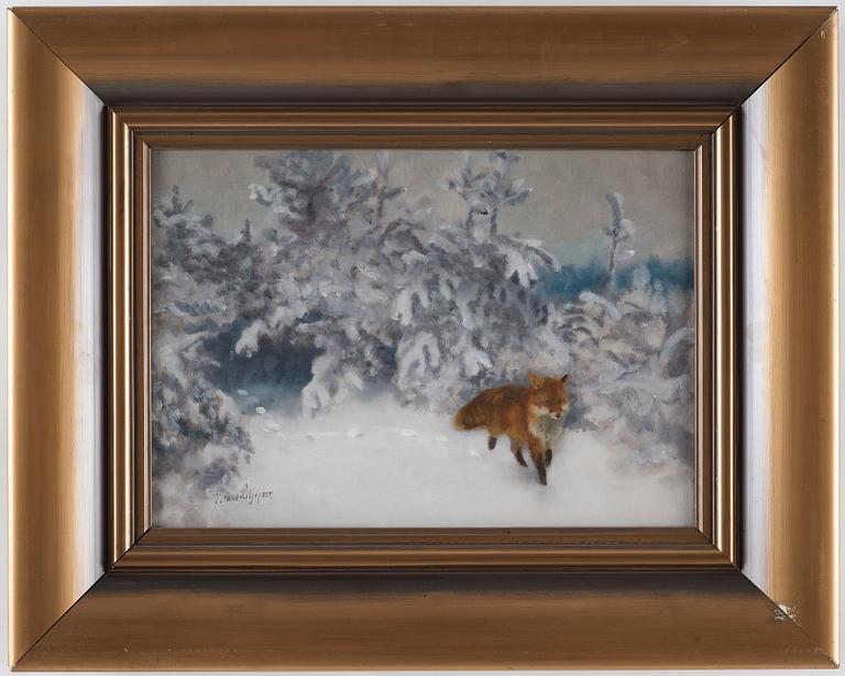 Bruno Liljefors, Fox in winter landscape.