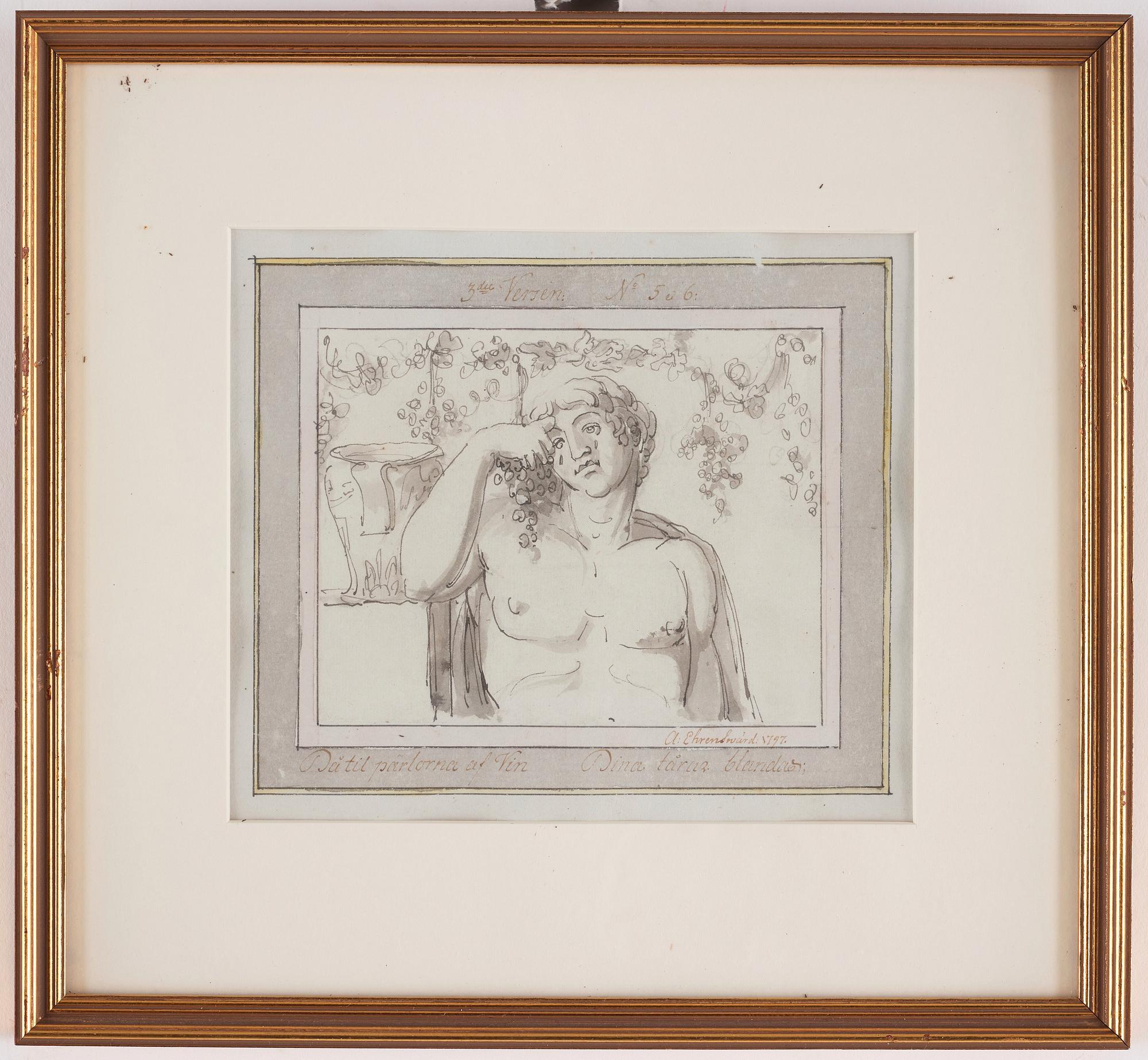 Carl August Ehrensvärd, "Goda gosse, glaset töm". Illustrations for drinking songs, 24.