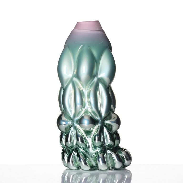 Hanna Hansdotter, a glass sculpture, "Tiffany print", ed. AP 2/2, The Glass Factory, Boda Glasbruk, 2019.