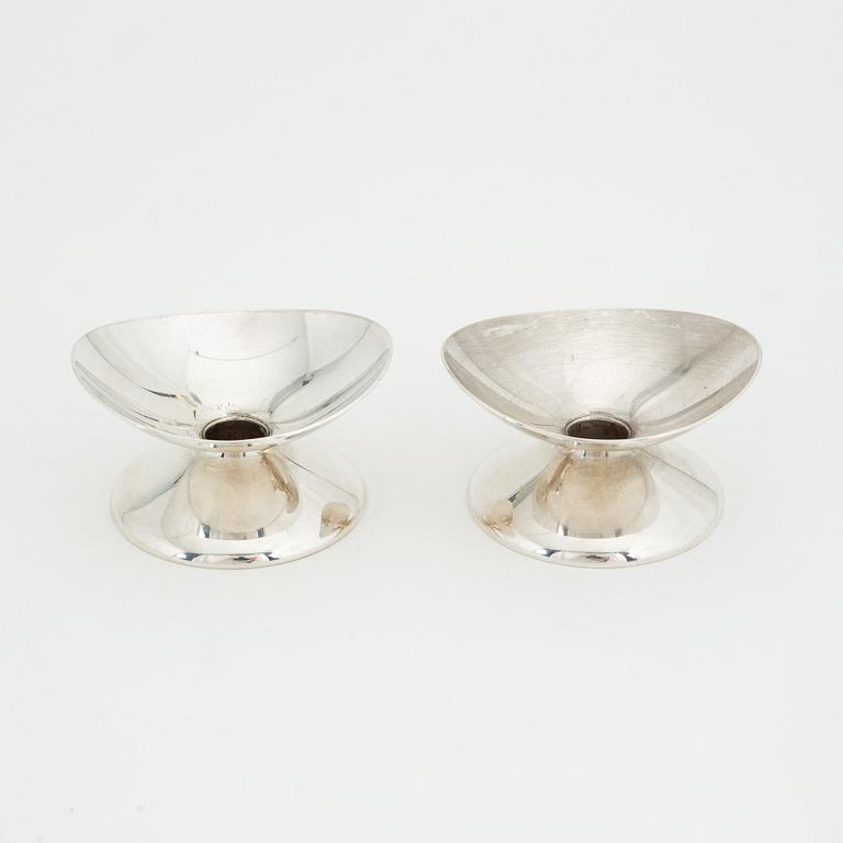 Hans Hansen, ljusstakar ett par, sterlingsilver, Danmark 1950-60-tal.