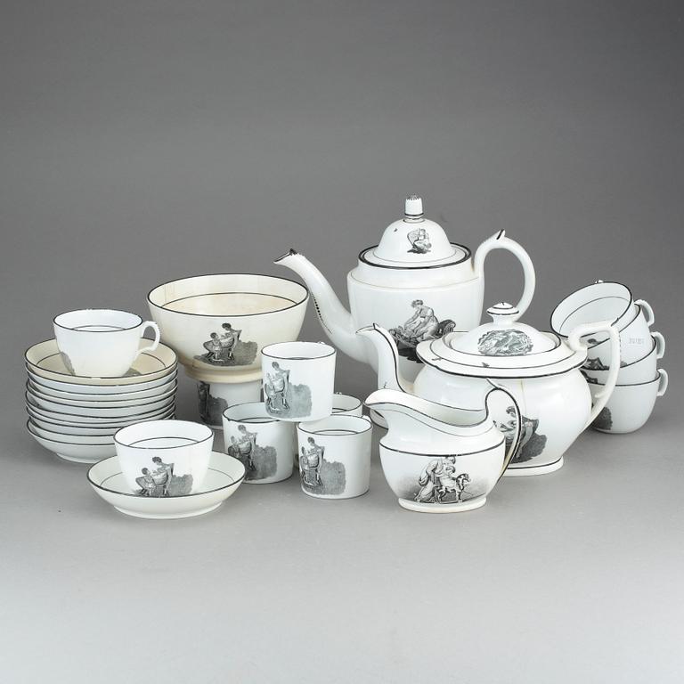 KAFFE- OCH TESERVIS, 15 delar, porslin. Empire.