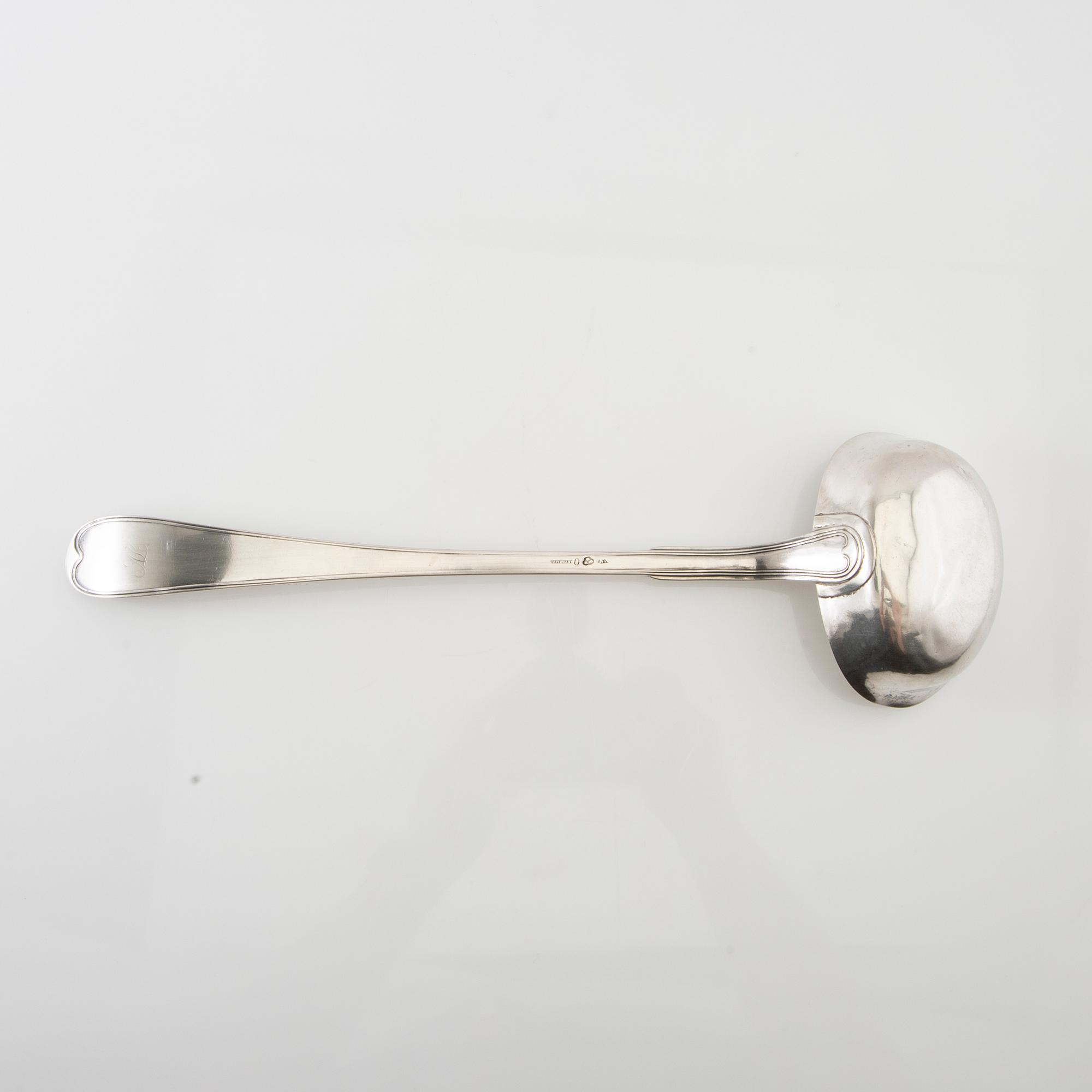 Pehr Zethelius or Adolf Zethelius, soup ladle silver Stockholm 1803.