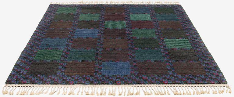 Barbro Nilsson, a 'Gröningen, mörk' carpet, knotted pile, c. 266 x 182 cm, signed AB MMF BN.