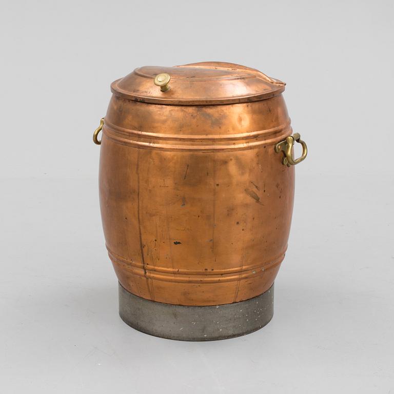 VATTENTUNNA / VATTENSÅ, förtennat koppar, 1800-tal.