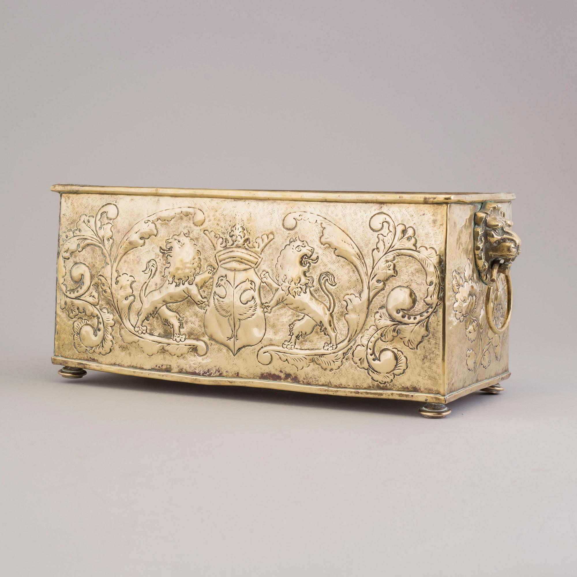 A 18th century brass jardiniere.