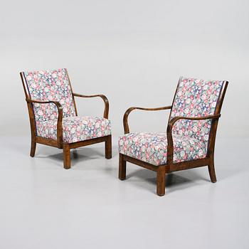 KARMSTOLAR, ett par, art déco, 1900-talets andra kvartal.