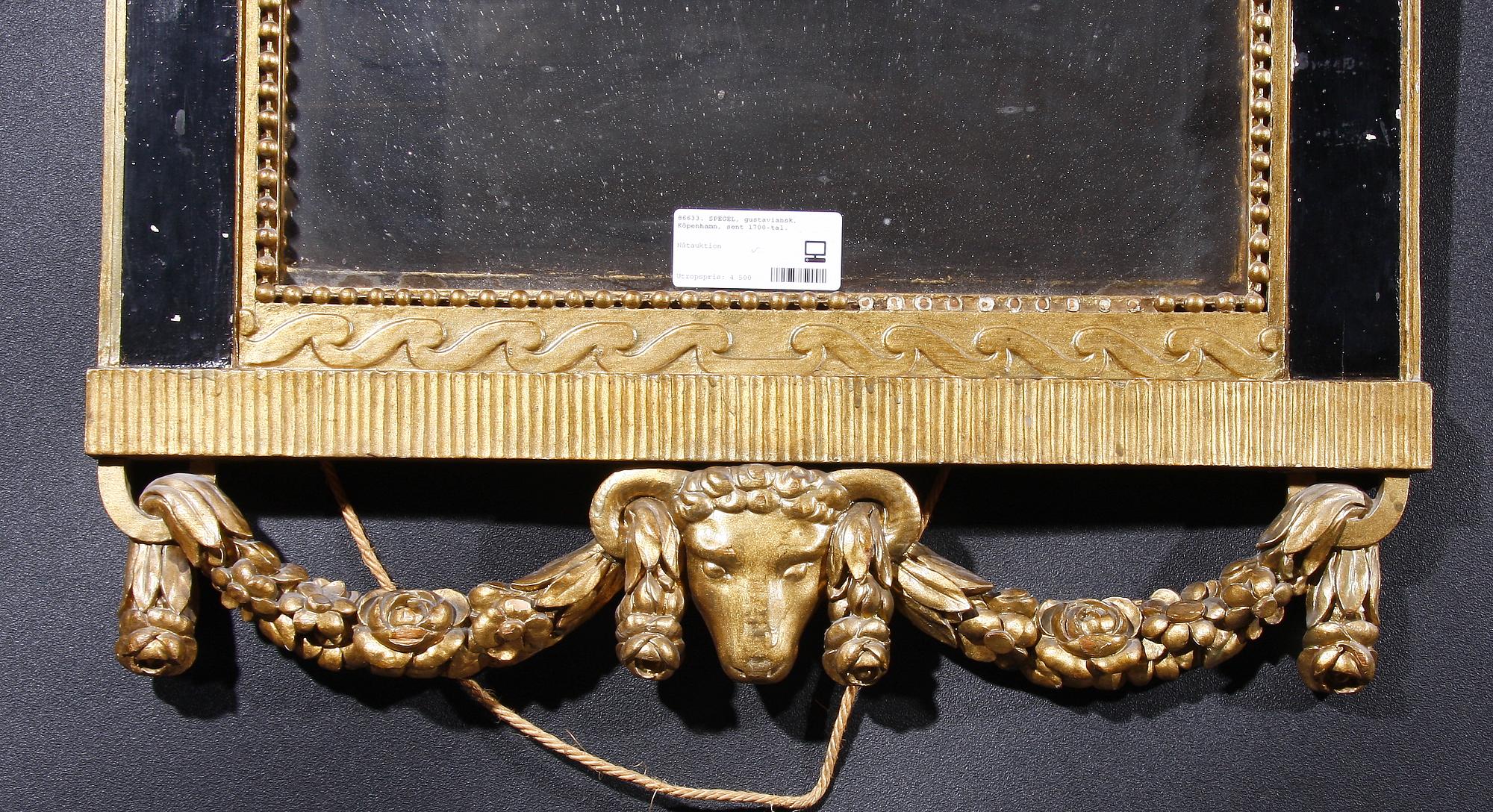 SPEGEL, gustaviansk, Köpenhamn, sent 1700-tal.