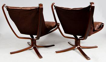 FÅTÖLJER, 4 st, "The Falcon Chair",  Sigurd Ressell, Vatne Möbler, Norge, 1960/70-tal.