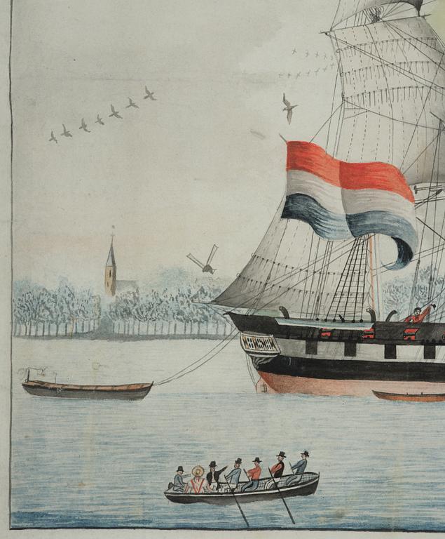 W Rijnbend, 18th century, "The Ship of the City of Schiedam".