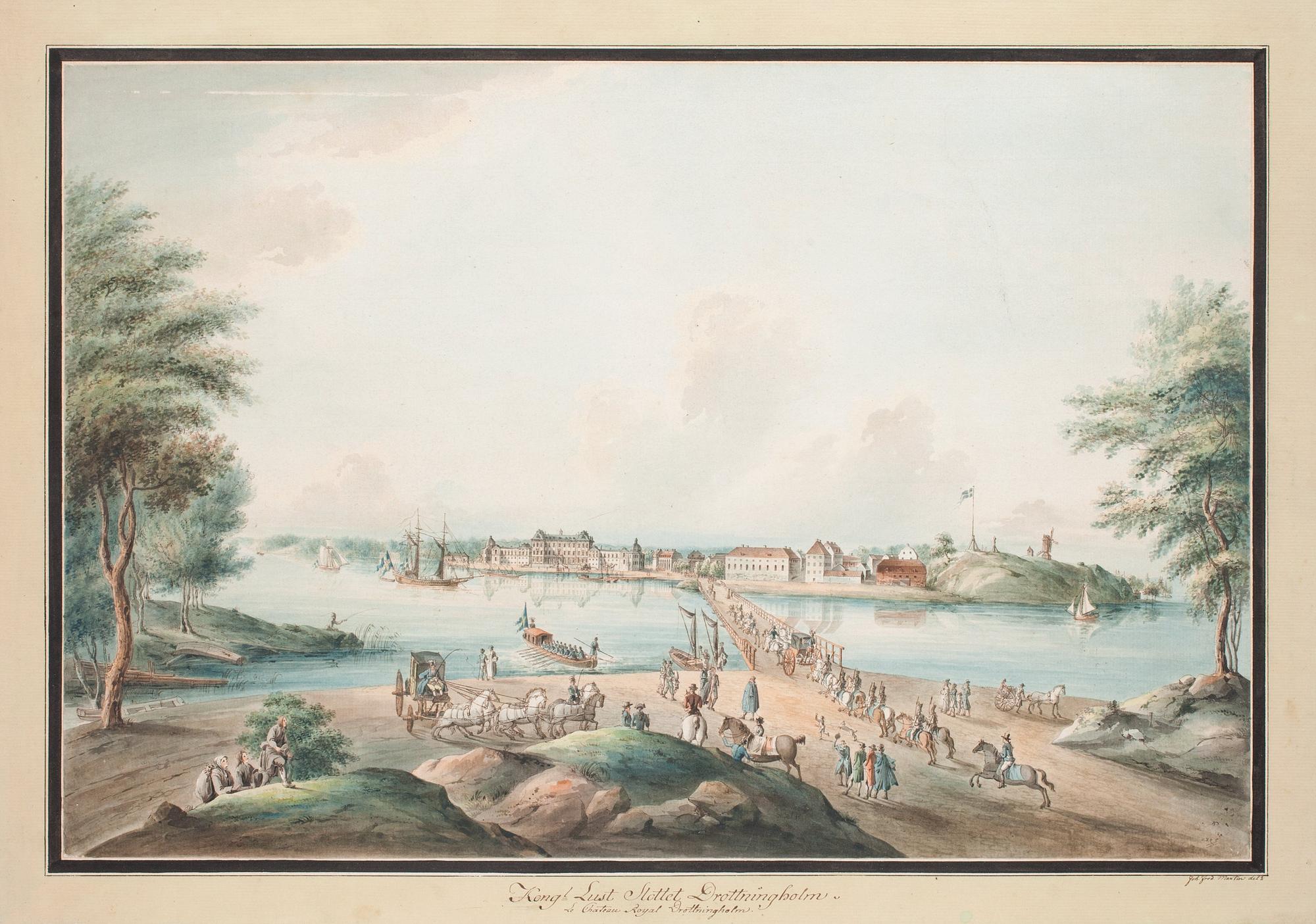 Johan Fredrik Martin, "Kongl. Lust Slottet Drottningholm", from: "Svenska vuer".