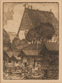 Frans Nyberg, etsning, plåtsignerad.