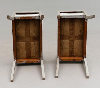TABURETTER, 1 par, Karl-Johan, 1800-talets mitt.