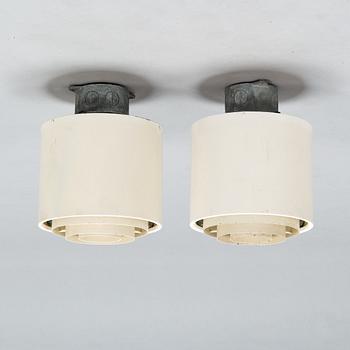Alvar Aalto, a pair of mid-20th century ceiling lights for Idman.