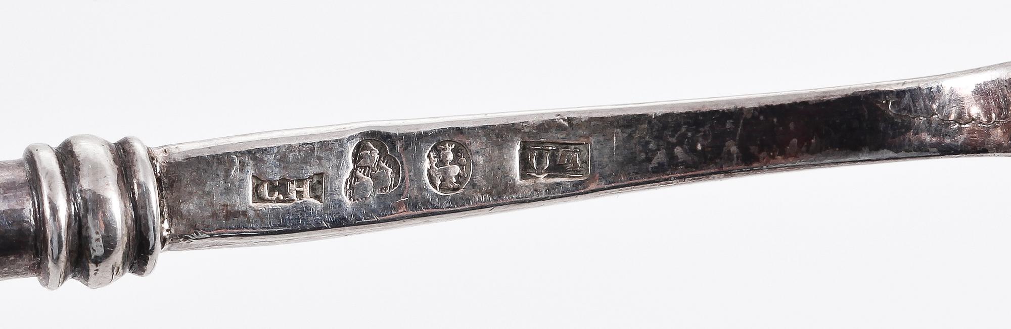 SOPP- SAMT SÅSSLEV, silver, bla Pehr Olof Hellsund, Karlstad. 1850-tal.