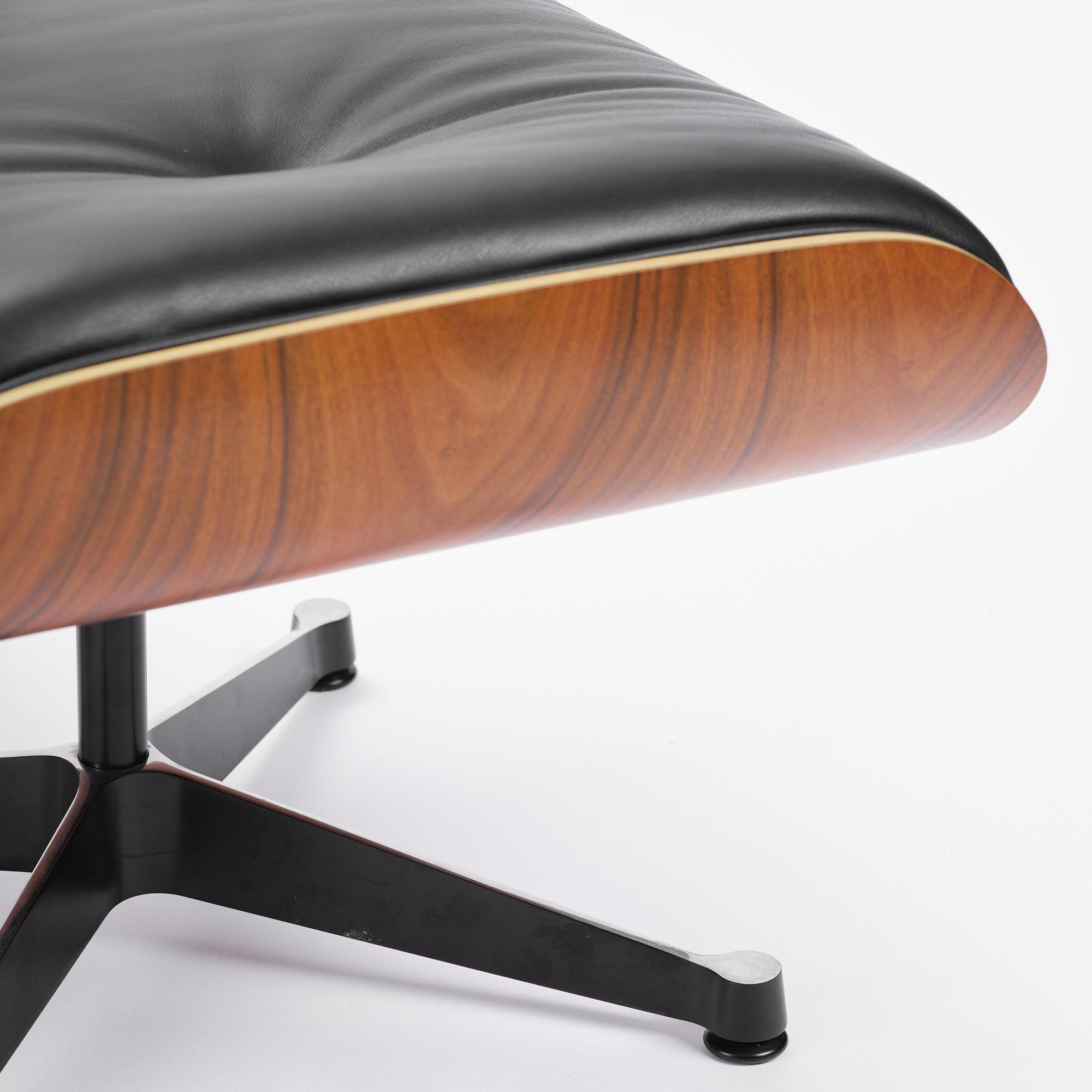 Charles & Ray Eames, an "Eames Lounge Chair" with ottoman, Vitra, 2000s.