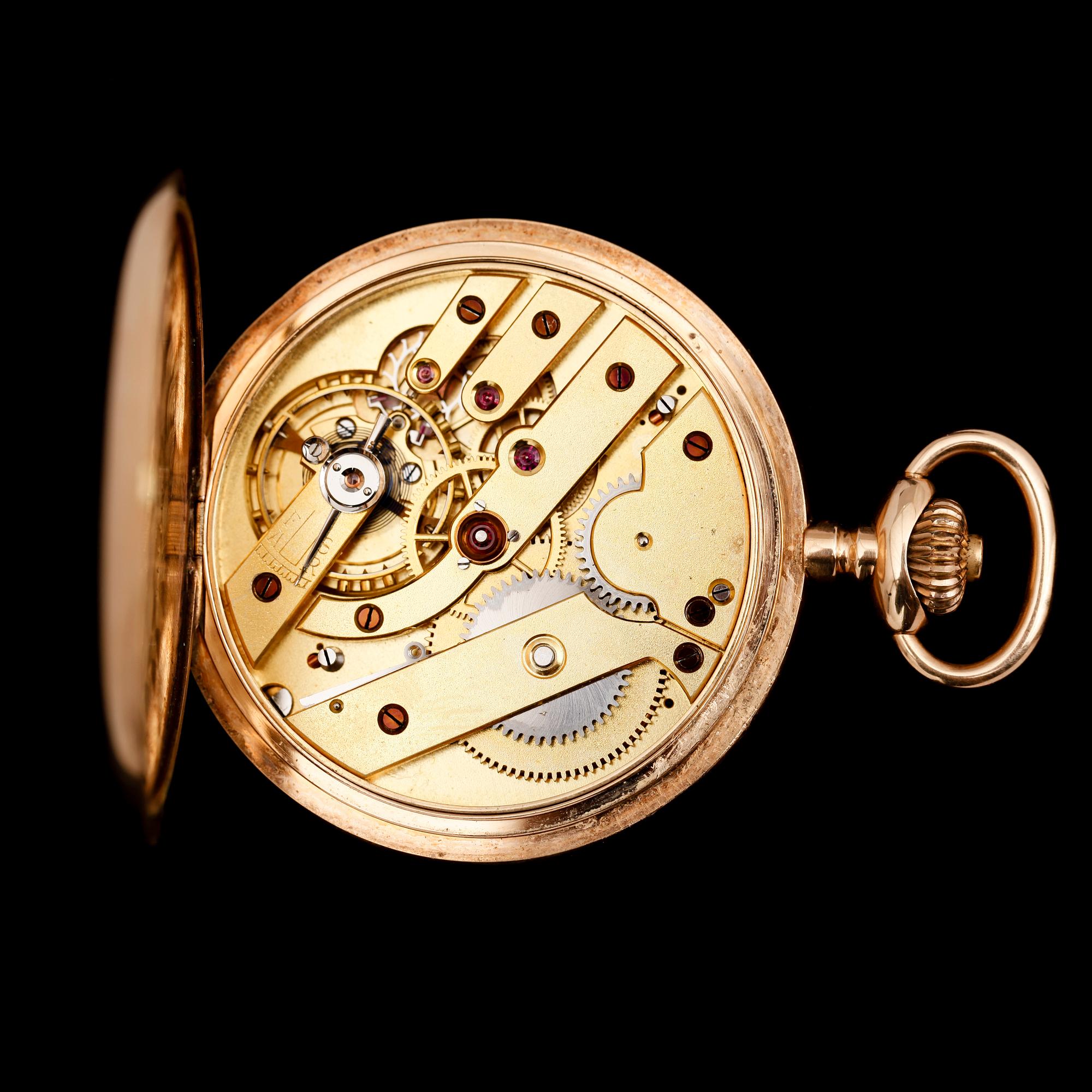 FICKUR, 14 k, savonett, 1900-talets första hälft. Total vikt med urverk ca 95 g.