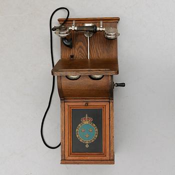 VÄGGTELEFON, Telegrafverkets Verkstad, Nynäshamn, 1900-talets första hälft.