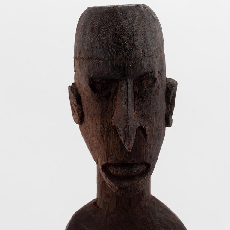 Skulpturer, tre stycken, hardwood. Asmat, Indonesien, 1900-tal.