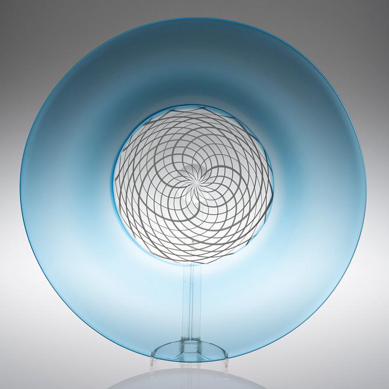 JANNE RAHUNEN, GLASSKULPTUR. "Blu Sabbia", sign. JR 2014.