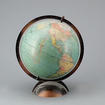 JORDGLOB, "12 inch standard globe", Replogle Globes, Chicago, omkring 1900-talets mitt.