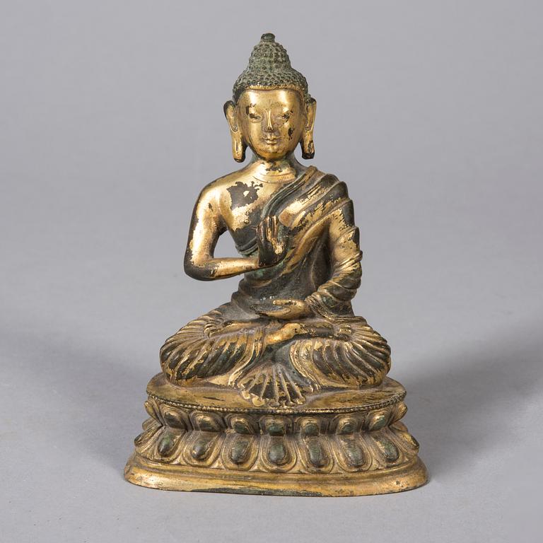 BUDDHA, mässing, Tibet, 1900-talets första hälft.