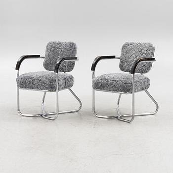 Armchairs, a pair, DS Stålmöbler, Malmö, 1930s.