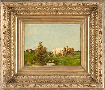 OKÄND KONSTNÄR, olja på duk, otydligt signerad Dupres?, 18/1900-tal.