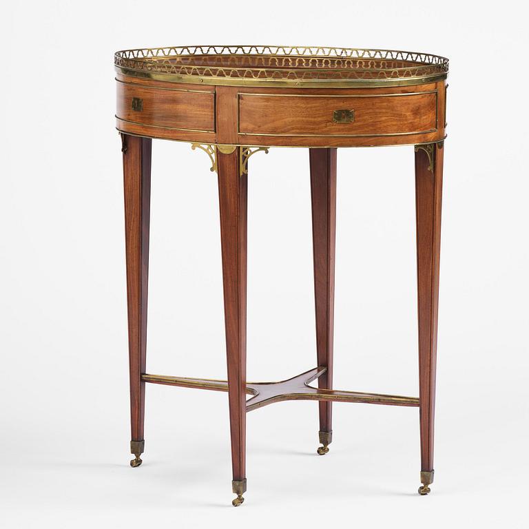 A late Gustavian mahogany table attributed to C. D. Fick (master in Stockholm 1776-1806).