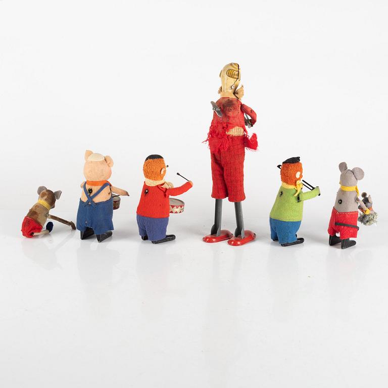 Schuco, among others, mechanical toys, 6 pieces, first half/mid-20th century.