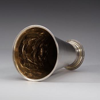 A Swedish 18th century silver beaker, marks of Erik Wibeck, Borås 1751.