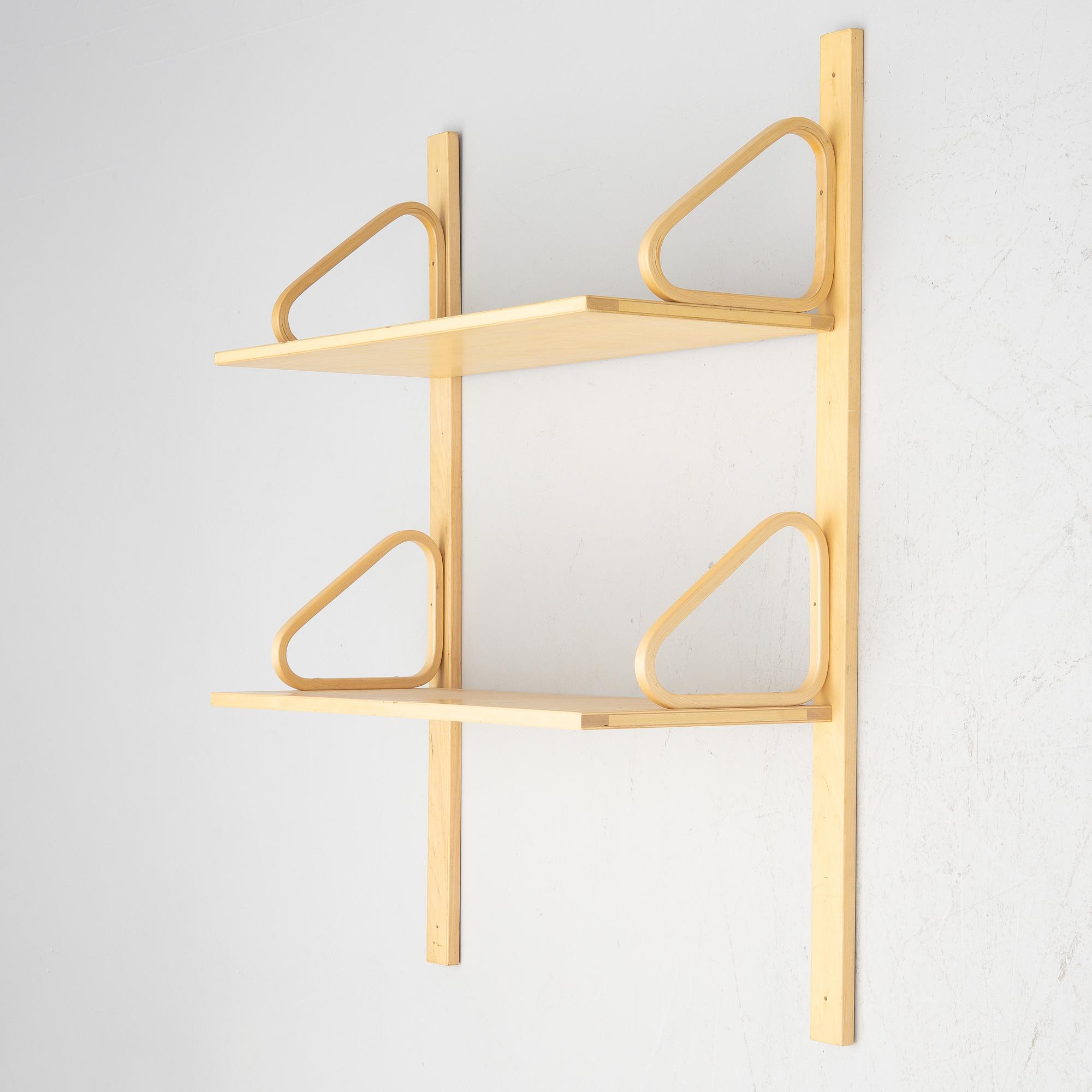 Alvar Aalto, a pair of wall shelves, model 112A, Artek, Finland, late 20th Century.
