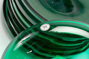 SERVISDELAR, 19 delar, glas, Firma Svenskt Tenn och Reijmyre. 1900-talets andra hälft.