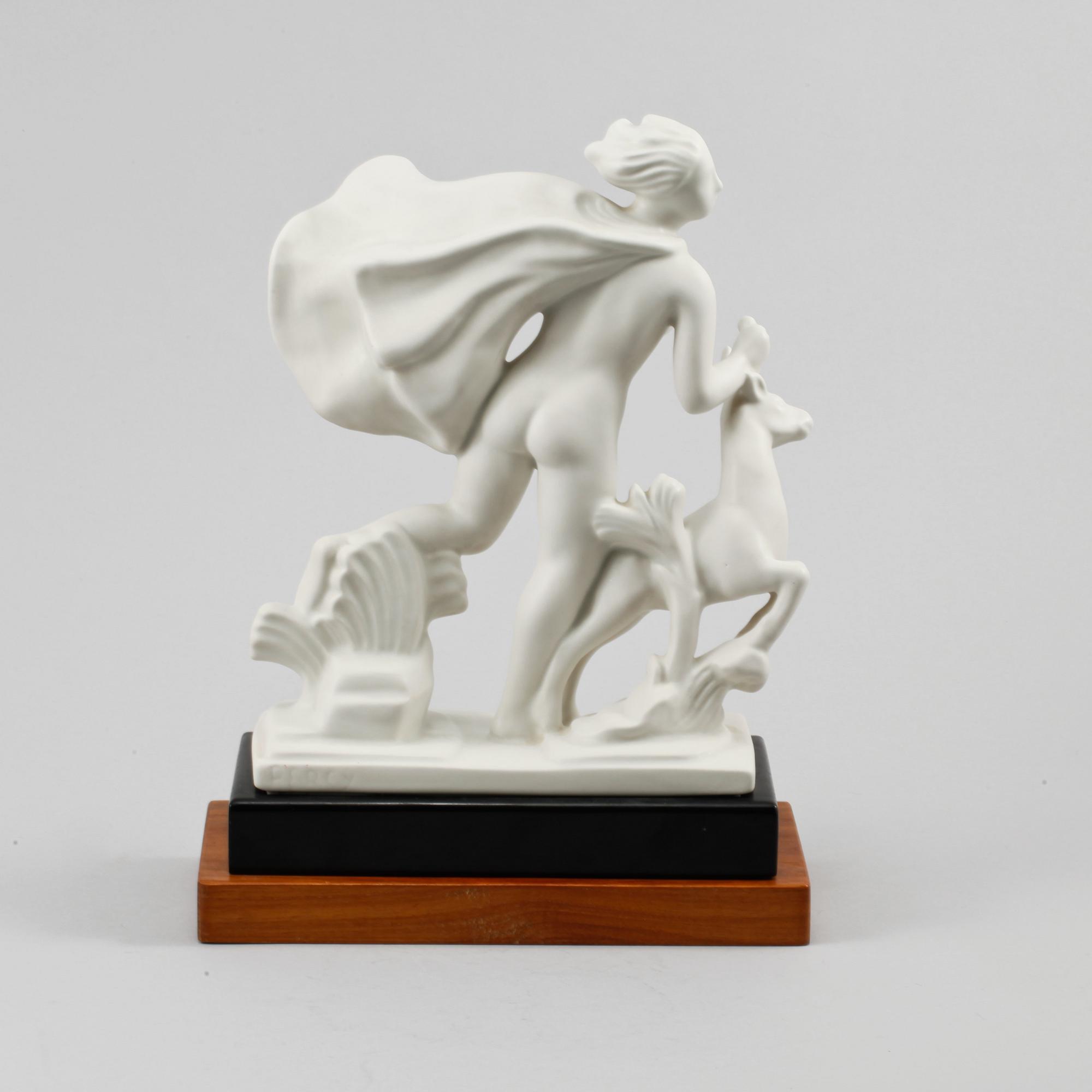 FIGURIN, flintgods, "Diana", Arthur Percy, Gefle Porslinsfabrik, 1900-tal.
